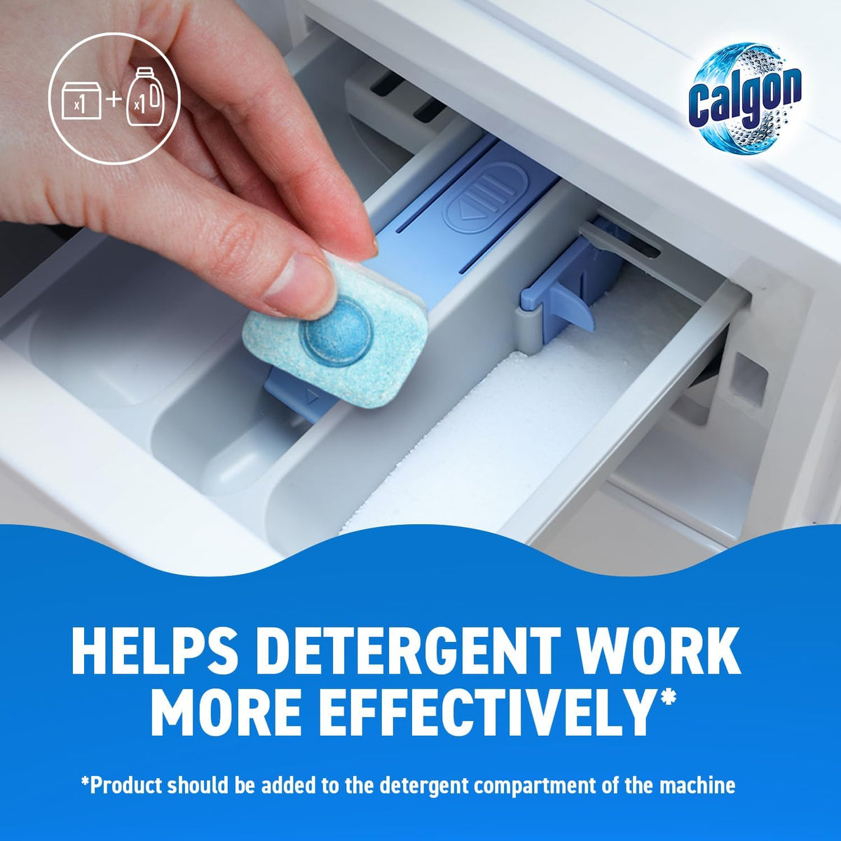 Calgon 4-in-1 Washing Machine Cleaner and Water Softener Tablets, Removes Limescale & Odours, Deep Clean, Units: