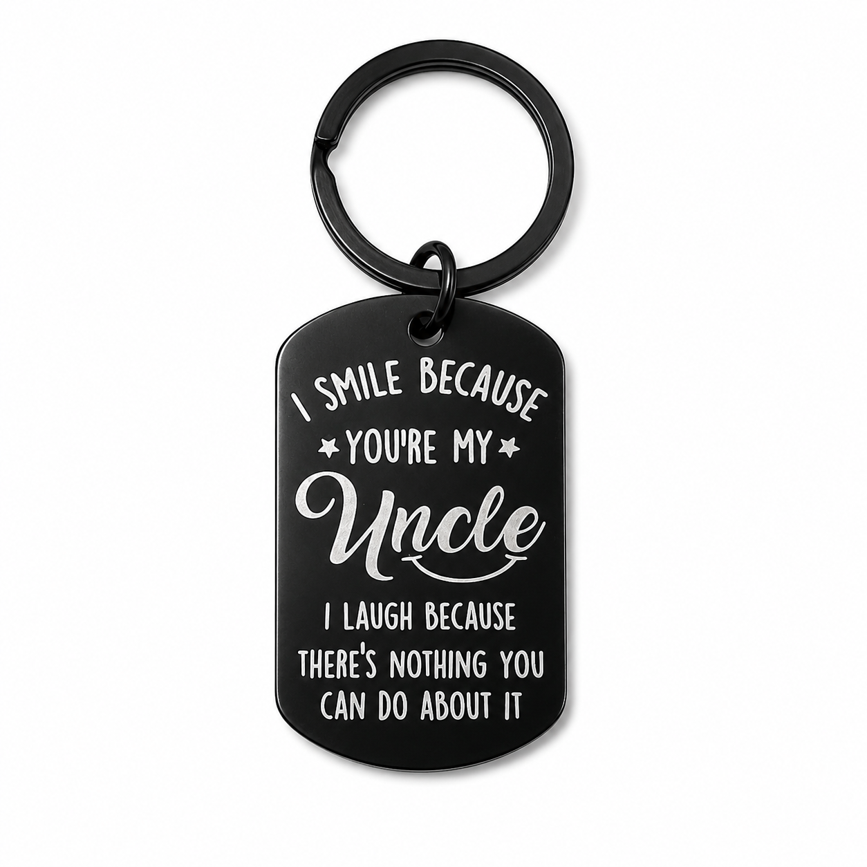 Funny Uncle Engraved Metal Keychain Gift