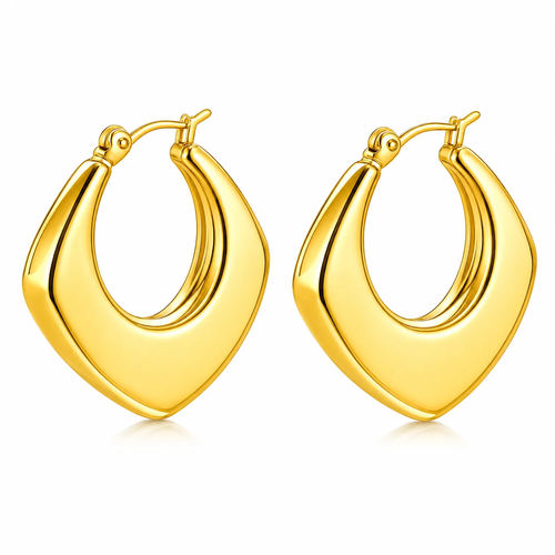 Elegant Gold-Tone Chunky Hoop Earrings for Women