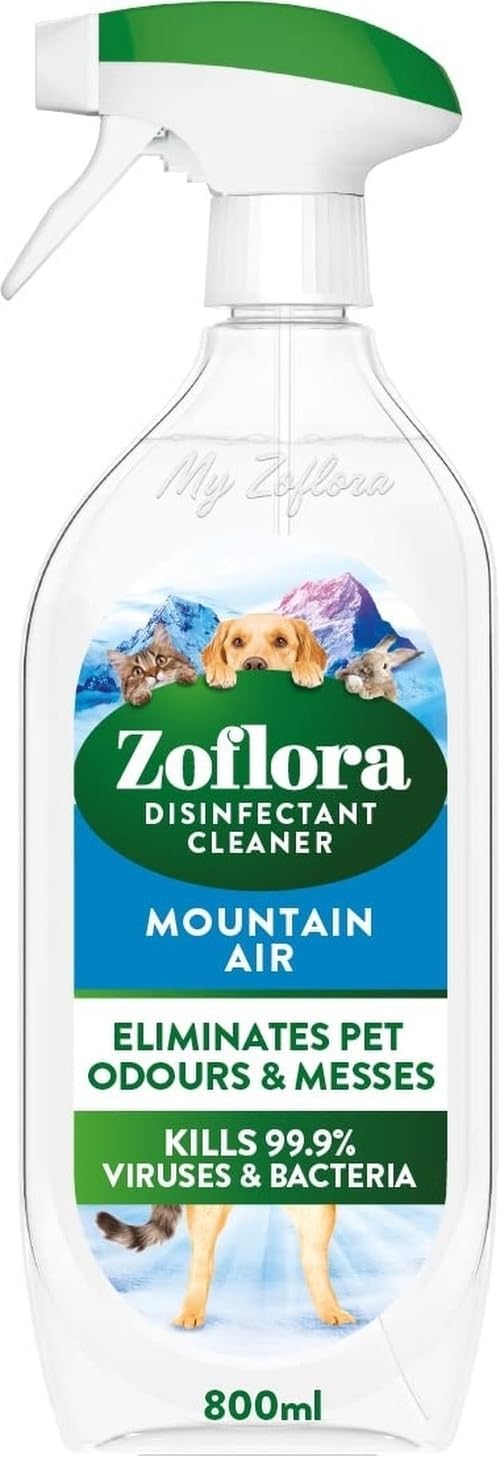 Zoflora Mountain Air Multipurpose Disinfectant Spray, 800ml, Antibacterial & Antiviral Surface Cleaner, Long-Lasting Fresh Fragrance