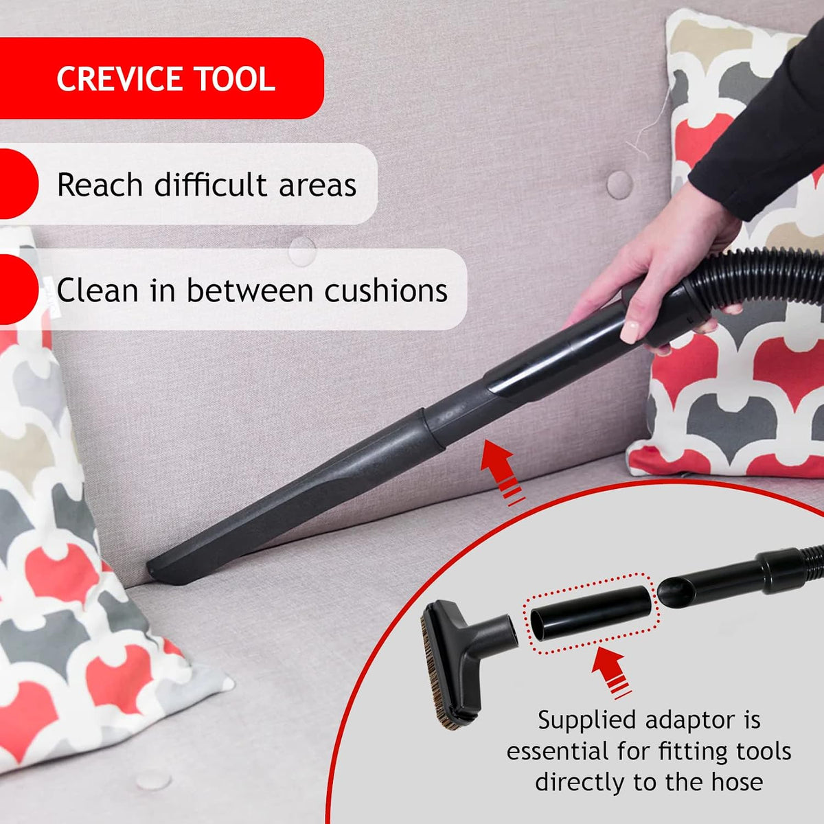 SPARES2GO Tool Brush Kit for Numatic Henry & Hetty Vacuum Cleaners – 2.5m