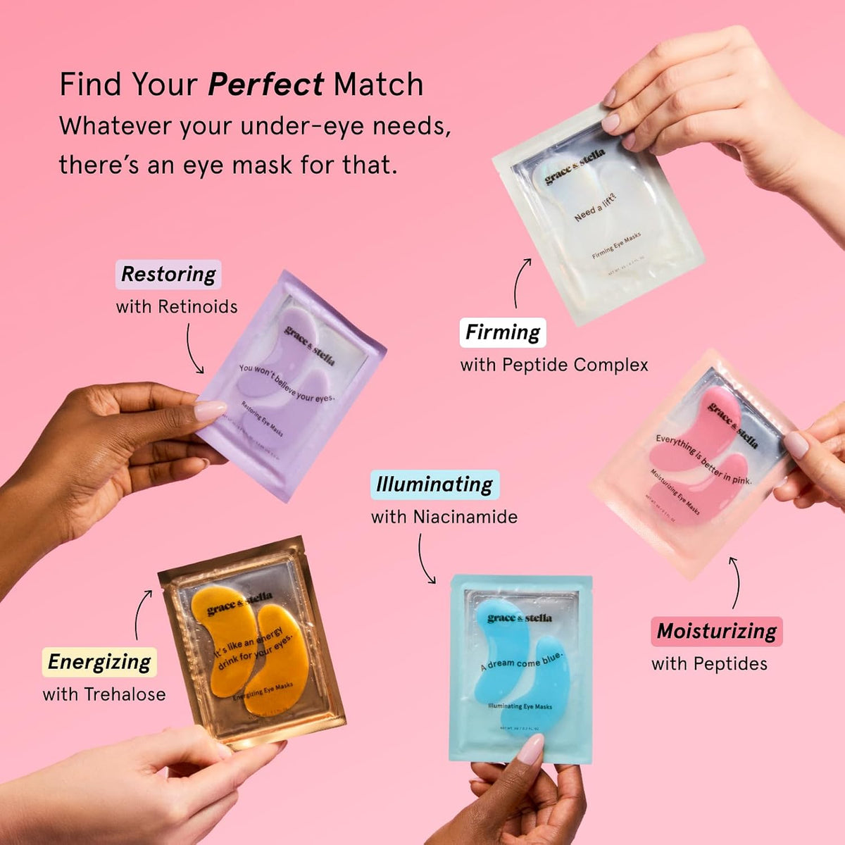 Grace & Stella Gold Under Eye Gel Patches, 24 Pairs, Hydrating & De-Puffing Eye Masks for Dark Circles, Puffy Eyes, Under-Eye Bags & Fine Lines, Vegan & Cruelty-Free