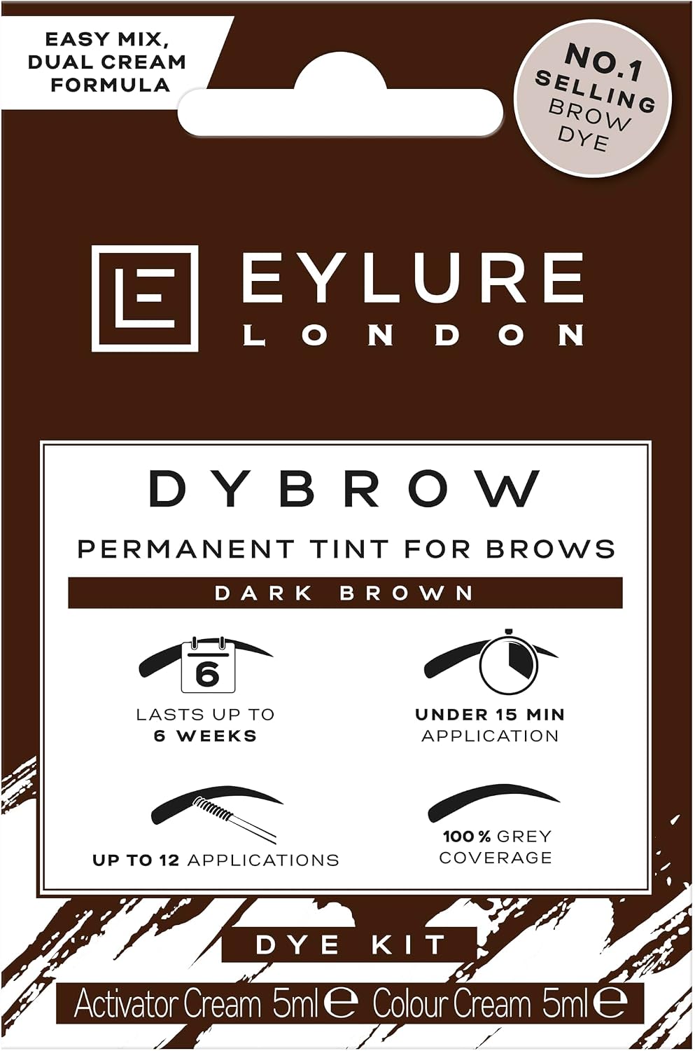 Eylure DYBROW Eyebrow Dye Kit, Dark Brown,Eylure DYBROW Eyebrow Dye Kit, Dark Brown