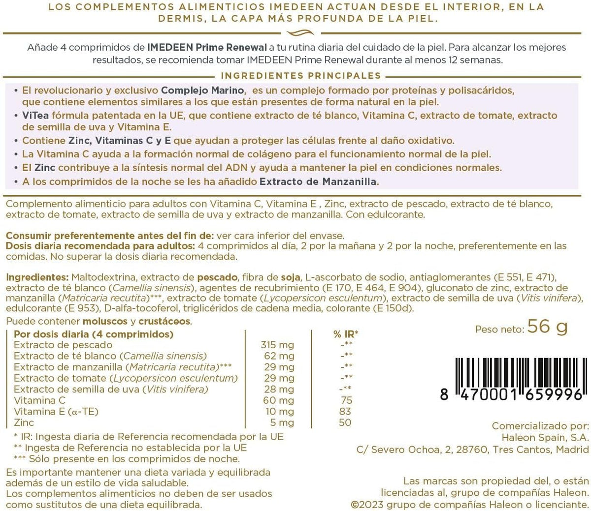 IMEDEEN Prime Renewal Anti-Aging Dietary Supplement-120 tablets