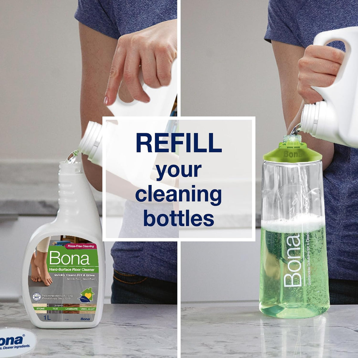 Bona 4L Cleaner Refill for Hard-Surfaces – 4L