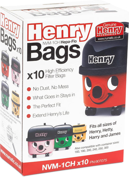Henry Genuine NVM-1CH / 907075 HepaFlo Vacuum Bags – Pack of 10: