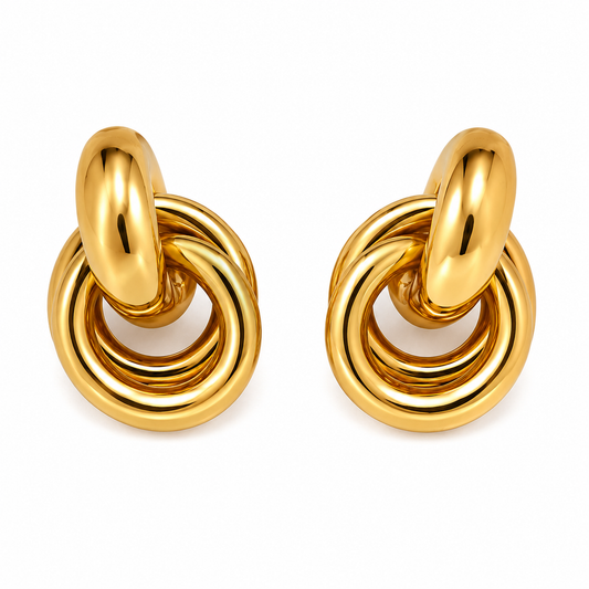 Gold-Tone Stainless Steel Knot Stud Earrings