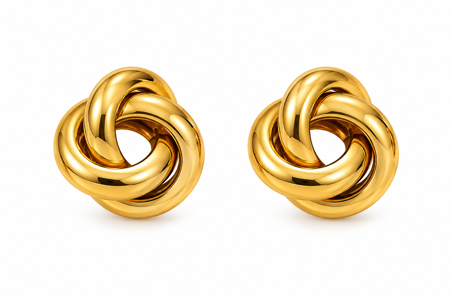 Elegant Gold-Tone Knot Stud Earrings for Women