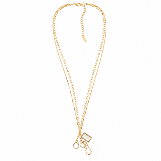 Elegant Gold-Tone Layered Lariat Tassel Necklace for Women