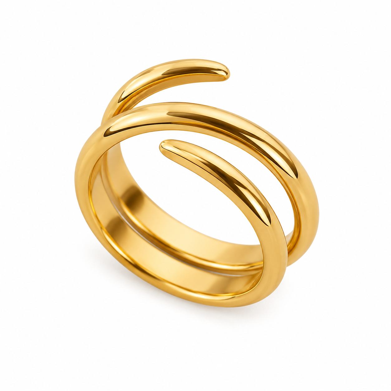 Elegant Gold-Tone Open Wrap Ring for Women
