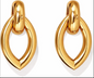 Elegant Gold-Tone Oval Drop Earrings for Women