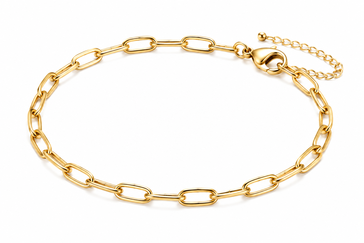 Elegant Gold-Tone Paperclip Chain Bracelet for Women