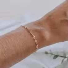 Elegant Gold-Tone Paperclip Chain Bracelet for Women